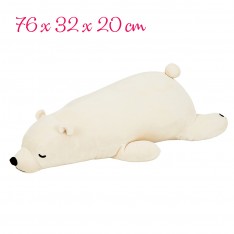 Premium nemu nemu Polar Bear Lucky Hug Pillow  (76x32x20 cm)