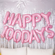 HAPPY 100 DAYS 16inch letter foil balloon Set