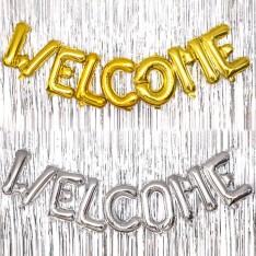 WELCOME 16 inch letter foil balloon set (3 colours)