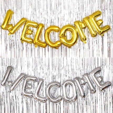 WELCOME 16 inch letter foil balloon set (3 colours)