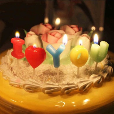 Lovers Birthday Candle  i love you (13.5x9x2cm)