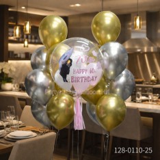 Customise Birthday Crystal Balloon (Colour Print Name Congratulation Image)