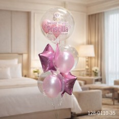 Customise Birthday Crystal Balloon (Colour Print Name Congratulation Image)