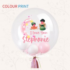 Customise Love-Propose-Anniversary Crystal Balloon (Colour Print Name Message Image)