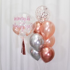 Customise Love-Propose-Anniversary Crystal Balloon (Customise Name Message - sticker single colour)