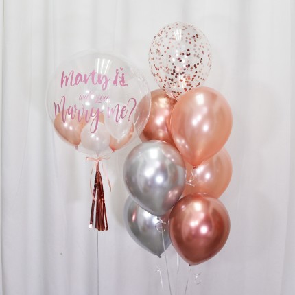 Customise Love-Propose-Anniversary Crystal Balloon (Customise Name Message - sticker single colour)