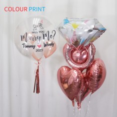 Customise Love-Propose-Anniversary Crystal Balloon (Colour Print Name Message Image)
