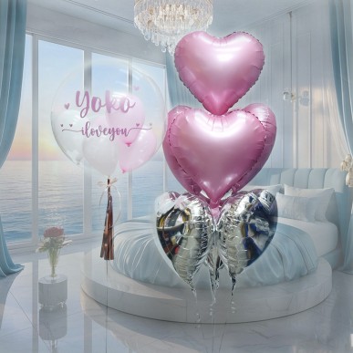 Customise Love-Propose-Anniversary Crystal Balloon (Colour Print Name Message Image)