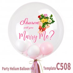 Customise Love-Propose-Anniversary Crystal Balloon (Colour Print Name Message Image)