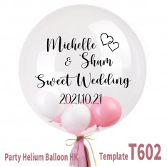 Customise Wedding Crystal Balloon (customise Name & message - sticker single colour)