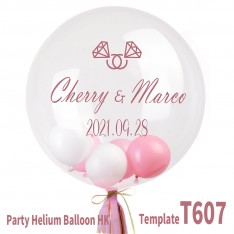 Customise Wedding Crystal Balloon (customise Name & message - sticker single colour)