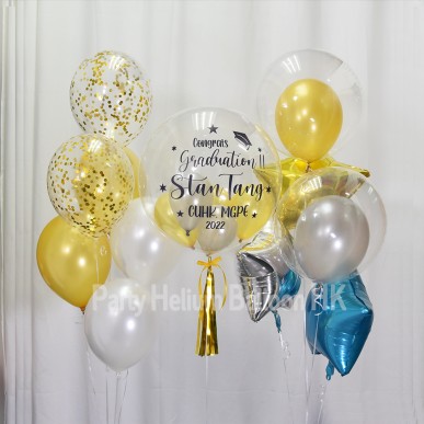 Customise Graduation Crystal Balloon (customise Name & congratulation - sticker single colour)