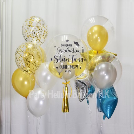 Customise Graduation Crystal Balloon (customise Name & congratulation - sticker single colour)