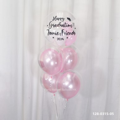 Customise Graduation Crystal Balloon (customise Name & congratulation - sticker single colour)