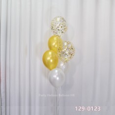Balloon Bunch Confetti + Latex (6pcs filled helium + weight)
