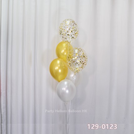 Balloon Bunch Confetti + Latex (6pcs filled helium + weight)