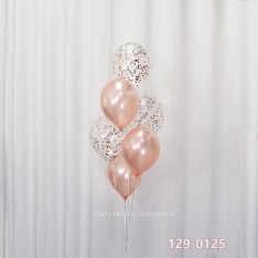 Balloon Bunch Confetti + Latex (6pcs filled helium + weight)