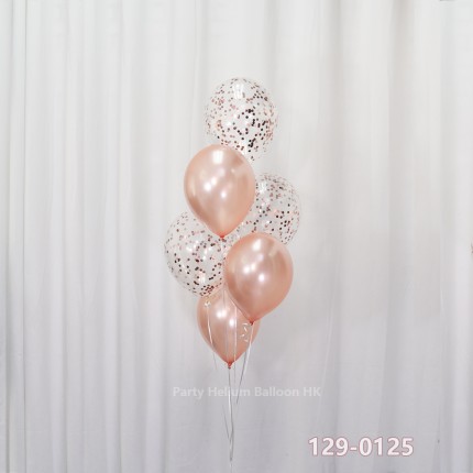Balloon Bunch Confetti + Latex (6pcs filled helium + weight)