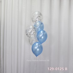 Balloon Bunch Confetti + Latex (6pcs filled helium + weight)