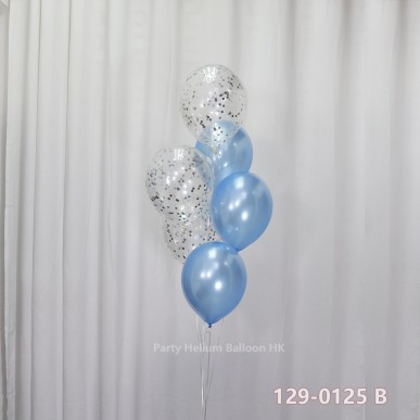 Balloon Bunch Confetti + Latex (6pcs filled helium + weight)