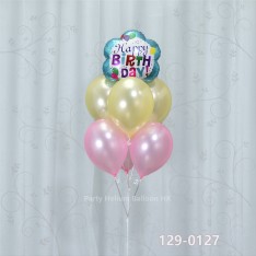 Balloon Bunch birthday balloon + Latex balloon (7pcs filled helium + weight)