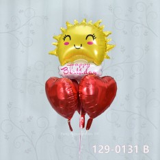 Balloon Bunch birthday + foil (4pcs filled helium + weight)