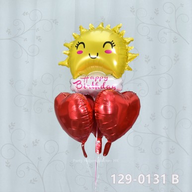 Balloon Bunch birthday + foil (4pcs filled helium + weight)