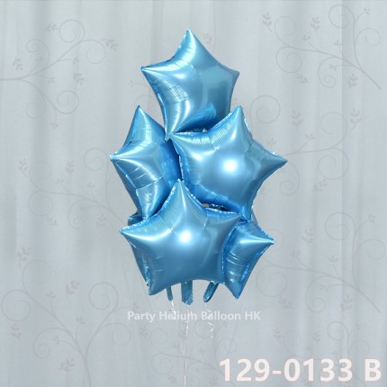 Balloon Bunch star foil balloon (6pcs filled helium + weight)