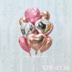 Balloon Bunch heart foil balloon (10pcs filled helium + weight)