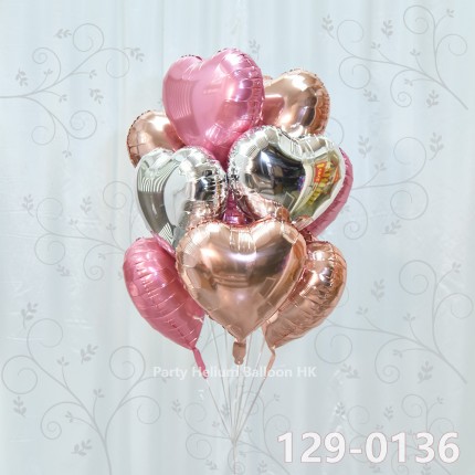 Balloon Bunch heart foil balloon (10pcs filled helium + weight)