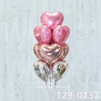 Balloon Bunch heart foil balloon (10pcs filled helium + weight)