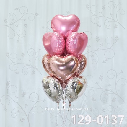 Balloon Bunch heart foil balloon (10pcs filled helium + weight)