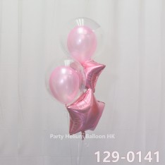 Balloon Bunch Japan crystal balloon + foil balloon (4pcs filled helium + weight)
