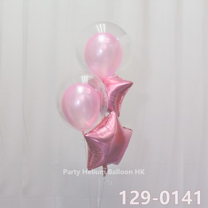 Balloon Bunch Japan crystal balloon + foil balloon (4pcs filled helium + weight)