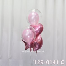 Balloon Bunch Japan crystal balloon + foil balloon (4pcs filled helium + weight)