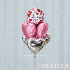 Balloon Bunch love balloon + heart foil balloon (7pcs filled helium + weight)