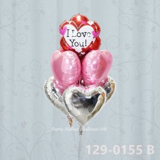 Balloon Bunch love balloon + heart foil balloon (7pcs filled helium + weight)