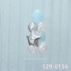 Balloon Bunch glitter balloon + foil balloon + metallic balloon + latex balloon (7pcs filled helium + weight)