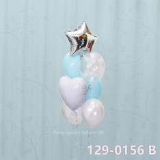 Balloon Bunch glitter balloon + foil balloon + metallic balloon + latex balloon (7pcs filled helium + weight)
