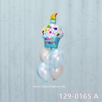 氣球束 生日氣球 + 橡膠氣球 (5個 包充氦氣+重力座)