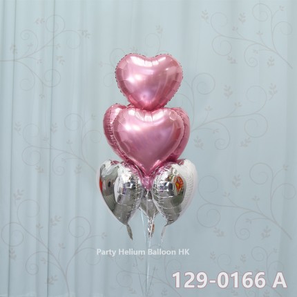 Balloon Bunch heart foil balloon (7pcs filled helium + weight)