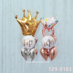 Balloon Bunch king & pretty lady set (10pcs filled helium + weight)