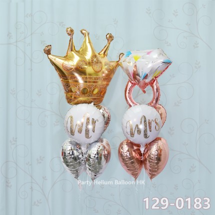 Balloon Bunch king & pretty lady set (10pcs filled helium + weight)