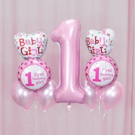 1st birthday Boy & Girl balloon set