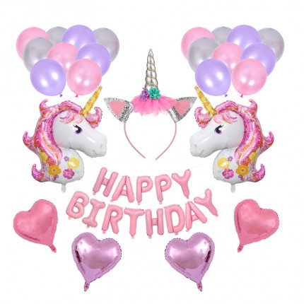 Unicorn Horse birthday balloon set