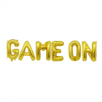 GAME ON 16 inch letter foil balloon set
