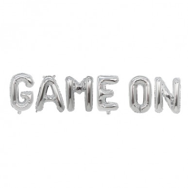 GAME ON 16 inch letter foil balloon set