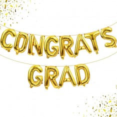 CONGRATS GRAD 16 inch letter foil balloon set