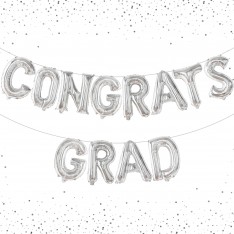 CONGRATS GRAD 16 inch letter foil balloon set