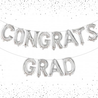 CONGRATS GRAD 16 inch letter foil balloon set